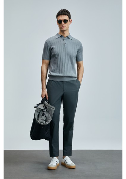 Alex Smart Erkek Chino Pantolon Slim Fit Siyah