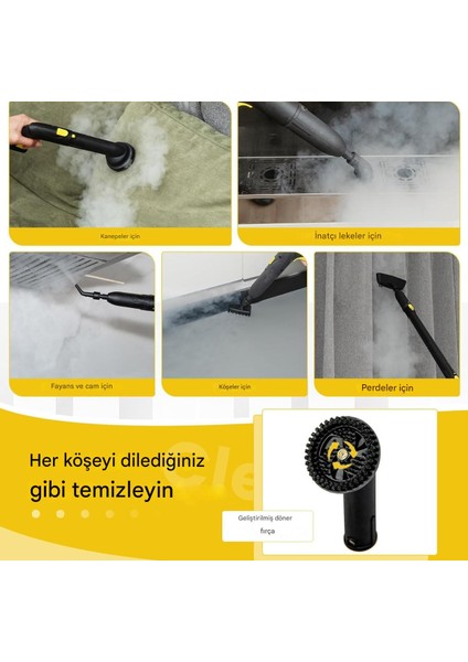 Çok Amaçlı Süpürge El Tipi Buharlı Temizleyici Zemin Halı Kanepe, Döşeme, Araba, Fayans, Banyo 1,5 L modelleri