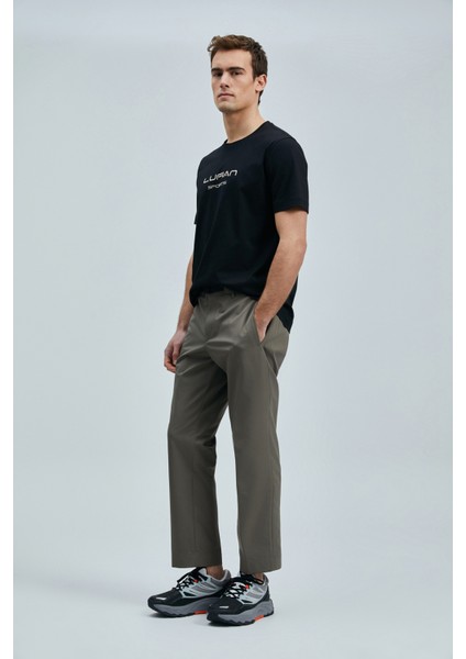 Erkek Fusıon Modern Grafik T-Shirt 111020250 Siyah