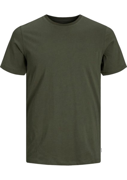 Bisiklet Yaka T-Shirt Haki Yeşil Renk Erkek Tişört