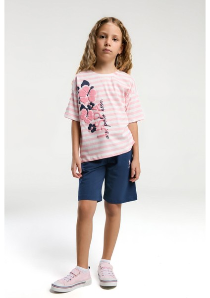 Kız Çocuk Şortlu Takım - Pembe