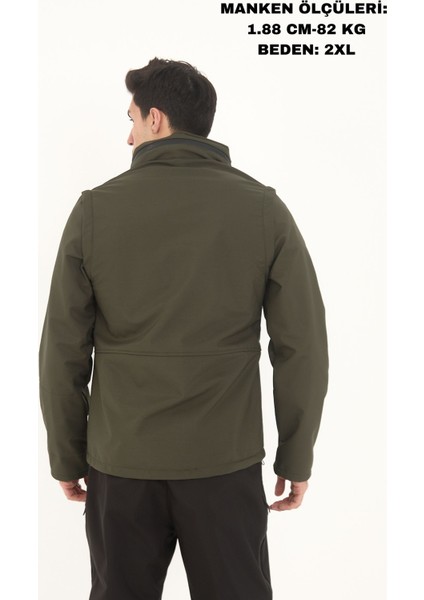 Camp460 Outdoor Tactical Softshell Su & Rüzgara Dayanıklı Erkek Taktik Yelek & Mont