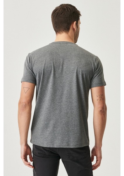 Bisiklet Yaka T-Shirt Gri Renk Erkek Tişört modelleri