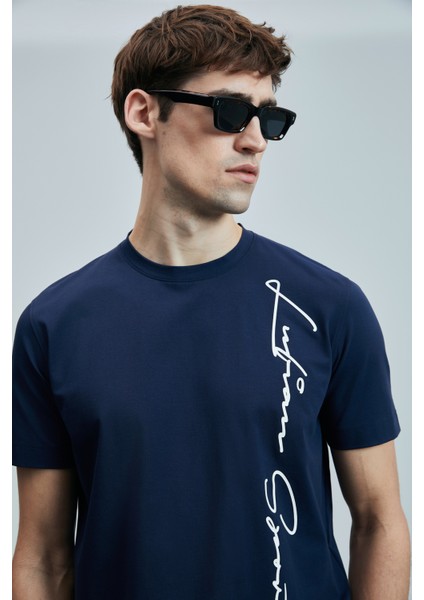 Justın Modern Grafik T- Shirt Siyah
