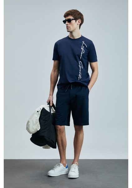 Justın Modern Grafik T- Shirt Siyah