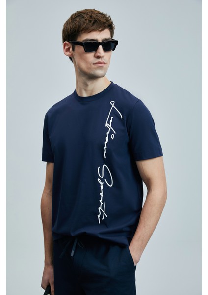 Justın Modern Grafik T- Shirt Siyah