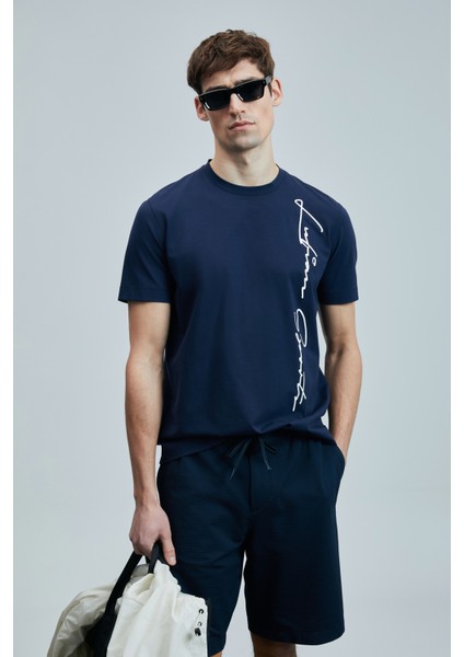 Justın Modern Grafik T- Shirt Siyah