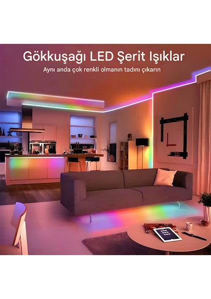 5V Rgb Neon Şerit LED Lamba 3M-5M-10M Telefon ve Kumanda ile Kontrol Sınırsız Renk Tak Çalıştır modelleri