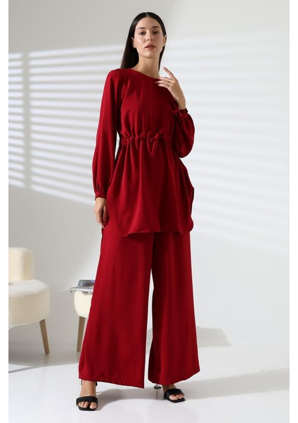 Kadın Tesettür Ayrobin Kuşaklı Tunik Pantolon Ikili Takım modelleri