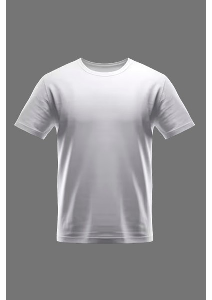 Bisiklet Yaka T-Shirt Beyaz Renk Erkek Tişört