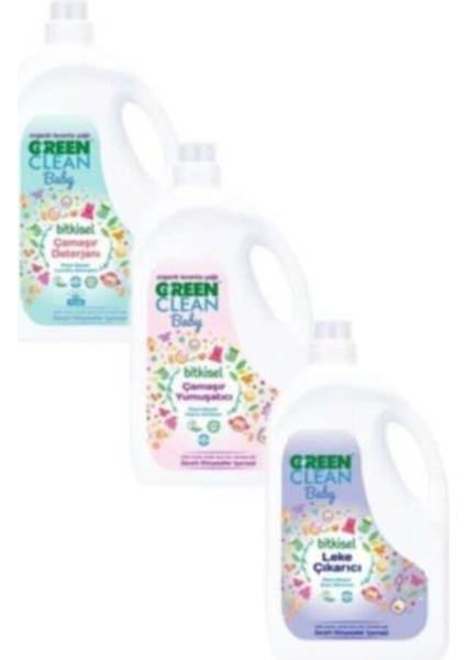Green Clean Bitkisel Çamaşır Deterjanı Çamaşır Yumuşatıcı Leke Çıkarıcı 2,7
