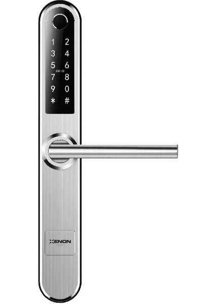 X8057 Parmak Izi Dokunmatik Şifre Girişli Gümüş Akıllı Kapı Kilidi