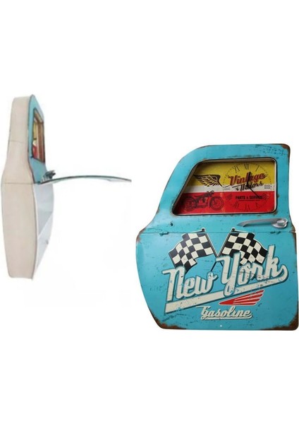 Newyork Saatli ve Işıklı Metal Araba Kapısı 47CM
