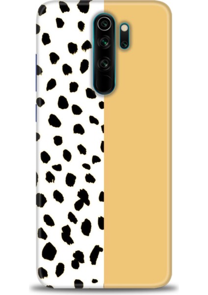 Xiaomi Redmi Note 8 Pro Kılıf Hd Baskılı Kılıf - Sarı ve Puantiye