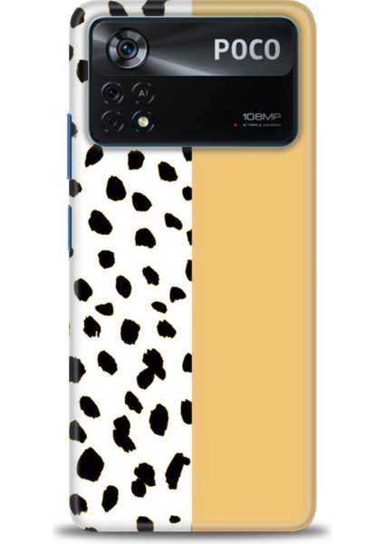 Xiaomi Poco X4 Pro 5g Kılıf Hd Baskılı Kılıf - Sarı ve Puantiye