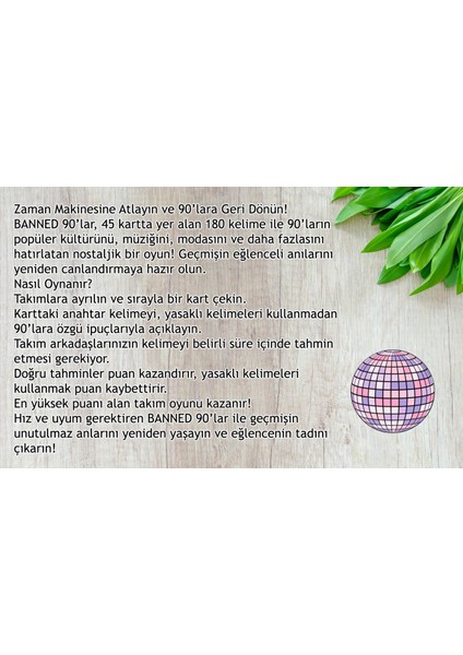 Yasaklı Kelime Oyunu 90'lar modelleri