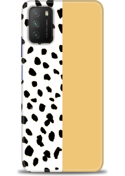 Xiaomi Poco M3 Kılıf Hd Baskılı Kılıf - Sarı ve Puantiye