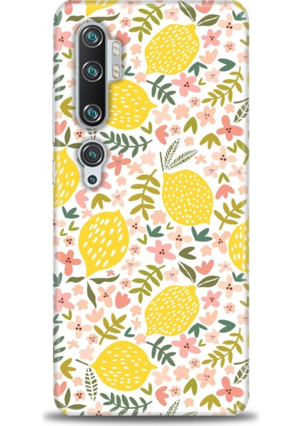 Xiaomi Mi Note 10 Pro Kılıf Hd Baskılı Kılıf - Limon ve Çiçekler