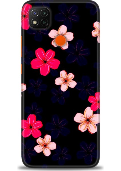 Xiaomi Redmi 9c Kılıf Hd Baskılı Kılıf - Pembe Mavi Çiçekler