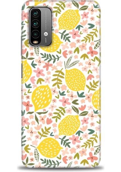 Xiaomi Redmi 9t Kılıf Hd Baskılı Kılıf - Limon ve Çiçekler