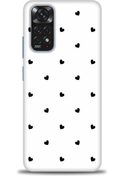 Xiaomi Redmi Note 11 Kılıf Hd Baskılı Kılıf - Siyah Kalpler
