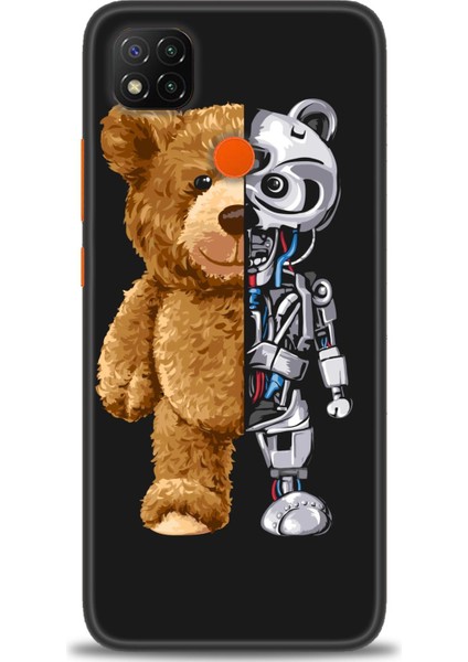 Xiaomi Redmi 9c Kılıf Hd Baskılı Kılıf - Ayı ve Iskeleti
