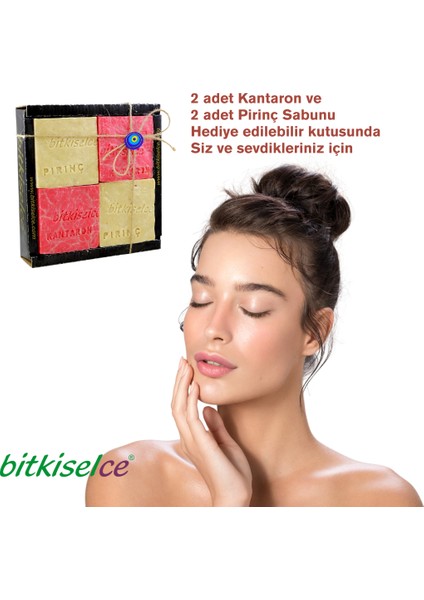 Doğal El Yapımı Kantaron Yağlı & Pirinç Özlü Sabun Seti | 4'lü Cilt Bakım Sabunu 450 gr