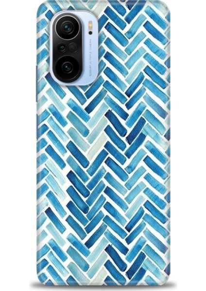Xiaomi Poco F3 Kılıf Hd Baskılı Kılıf - Mavi Çizgiler