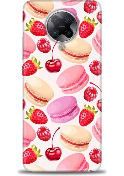 Xiaomi Poco F2 Pro Kılıf Hd Baskılı Kılıf - Makaron ve Çilekler