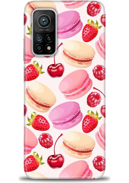 Xiaomi Mi 10T Pro Kılıf Hd Baskılı Kılıf - Makaron ve Çilekler