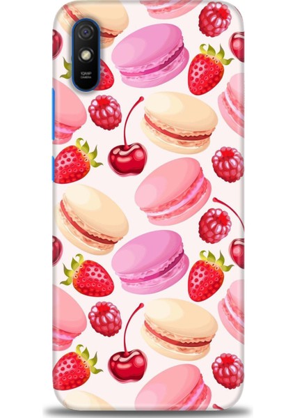 Xiaomi Redmi 9A Kılıf Hd Baskılı Kılıf - Makaron ve Çilekler