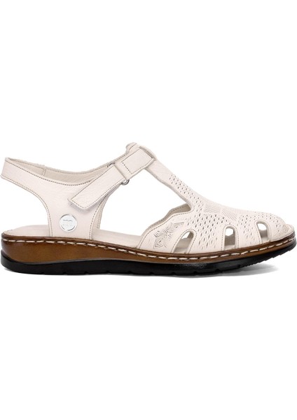 D25YS-2550 Kadın Deri Önü Kapalı Comfort Sandalet Taba