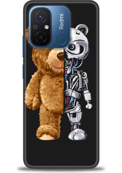 Xiaomi Redmi 12C Kılıf Hd Baskılı Kılıf - Ayı ve Iskeleti