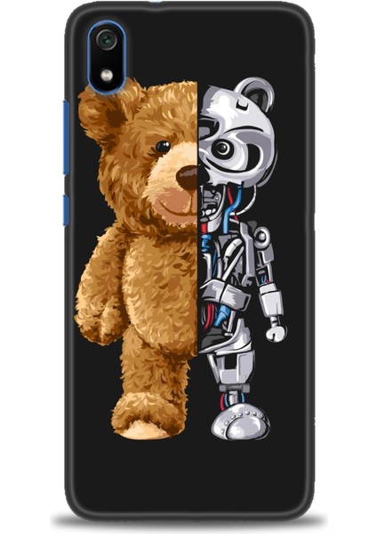 Xiaomi Redmi 7A Kılıf Hd Baskılı Kılıf - Ayı ve Iskeleti