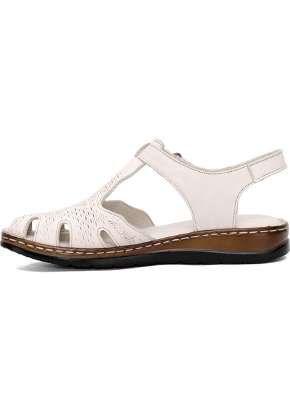 D25YS-2550 Kadın Deri Önü Kapalı Comfort Sandalet Taba