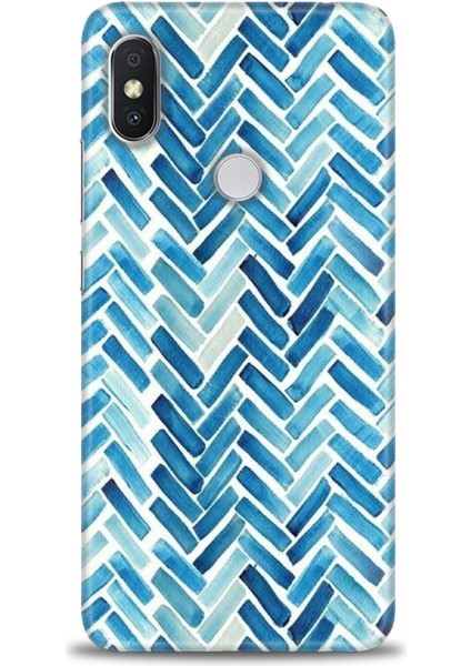 Xiaomi Redmi Note 6 Pro Kılıf Hd Baskılı Kılıf - Mavi Çizgiler