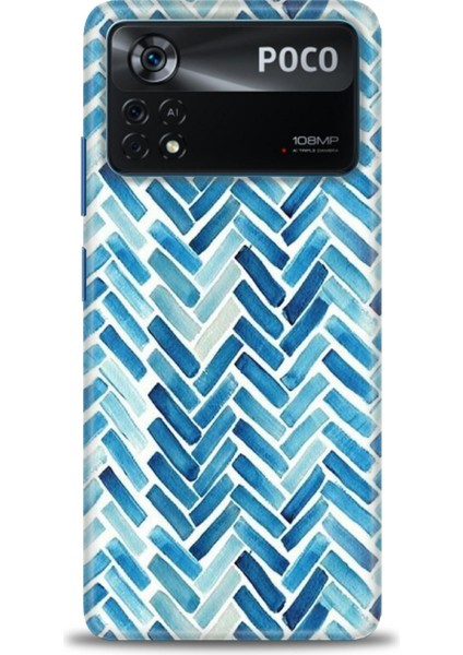 Xiaomi Poco X4 Pro 5g Kılıf Hd Baskılı Kılıf - Mavi Çizgiler