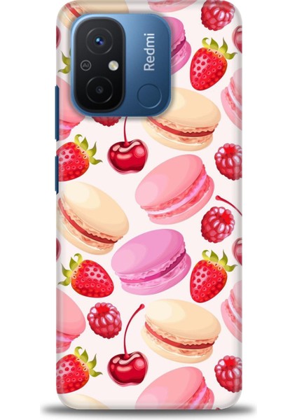 Xiaomi Redmi 12C Kılıf Hd Baskılı Kılıf - Makaron ve Çilekler