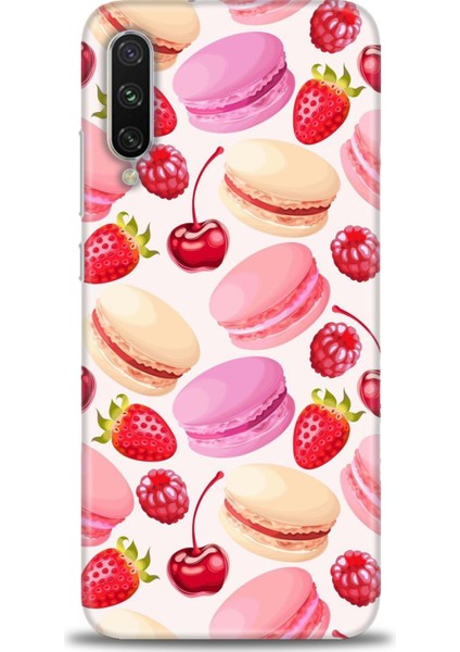 Xiaomi Mi A3 Kılıf Hd Baskılı Kılıf - Makaron ve Çilekler