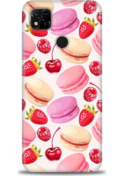 Xiaomi Redmi 10A Kılıf Hd Baskılı Kılıf - Makaron ve Çilekler