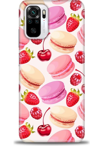 Xiaomi Poco M5S Kılıf Hd Baskılı Kılıf - Makaron ve Çilekler