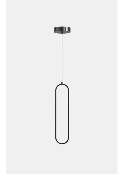 Piero Model Siyah Renk Metal Salon Mutfak Oturma Yatak Odası Modern LED Sarkıt Avize