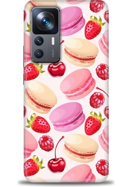 Xiaomi Mi 12T Kılıf Hd Baskılı Kılıf - Makaron ve Çilekler
