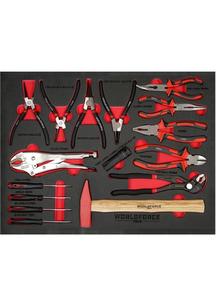 240 Parça Dolu Takım Dolabı 7 Çekmece Medium Paket Özel Seri
