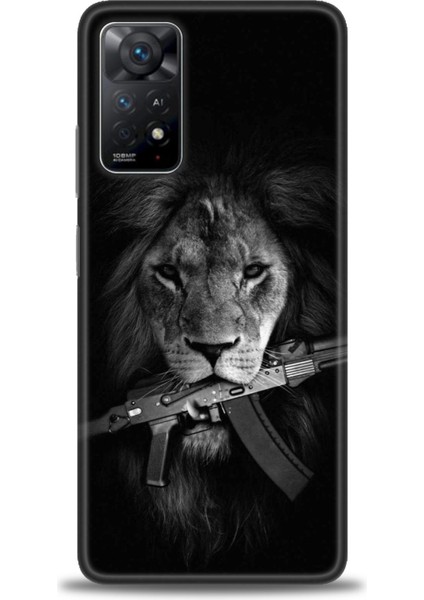Xiaomi Redmi Note 11 Pro Kılıf Hd Baskılı Kılıf - Tüfek ve Aslan