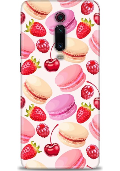 Xiaomi Mi 9t Kılıf Hd Baskılı Kılıf - Makaron ve Çilekler