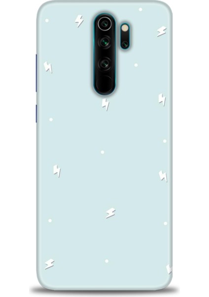 Xiaomi Redmi Note 8 Pro Kılıf Hd Baskılı Kılıf - Beyaz Şimşekler