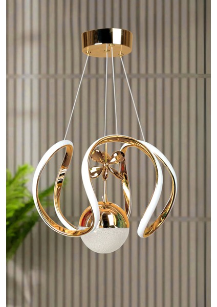 Clasy Model Gold Kaplama Metal Salon Mutfak Oturma Yatak Odası Modern LED Beyaz Işık Avize