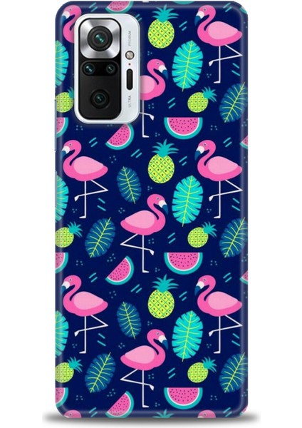 Xiaomi Redmi Note 10 Pro Kılıf Hd Baskılı Kılıf - Flamingo Ananas