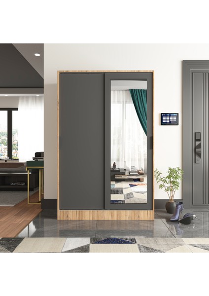 Aura Pine Portmanto Vestiyer Ayakkabılık Aynalı 2 Sürgü Kapaklı